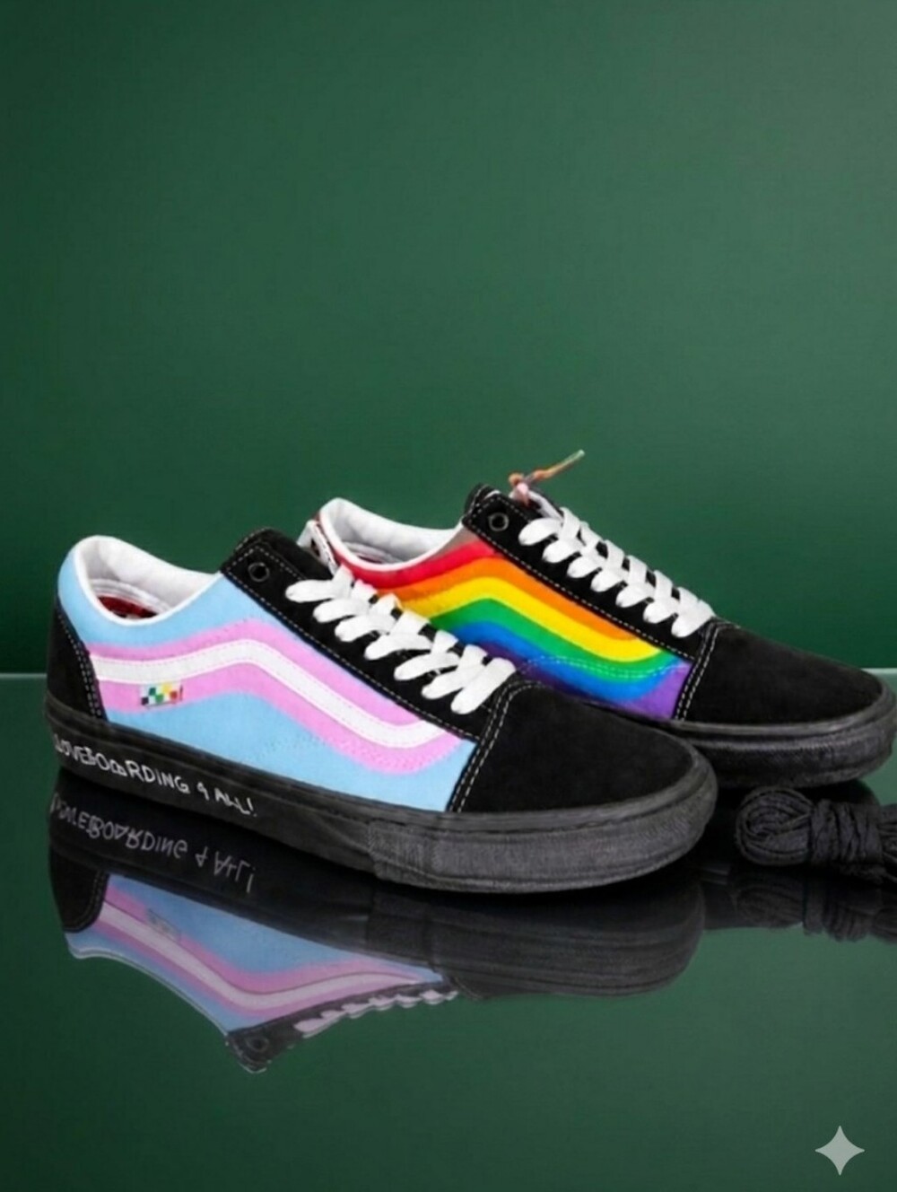 Vans Skate Old Skool Pride Multi Rainbow Black Men’s 13 Women’s 14.5 New